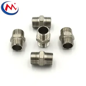 Hex Male Thread Pipe Fitting Double Stainless Steel Nipple