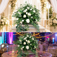Centre de table artificiel pour décoration de mariage, boule de fleurs blanches et vertes pour événements de mariage et fêtes