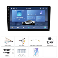 Autoradio Android 9''/10'' avec écran tactile 1+16G, Carplay intégré, Bluetooth, navigation, caméra de recul, tout-en-un