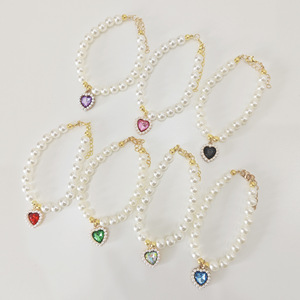 Collier pour animaux de compagnie, collier de perles pour chat, collier pour chien, ras-de-cou, pendentif cœur vintage, écharpe mignonne pour chat et chien. - Product Image 5