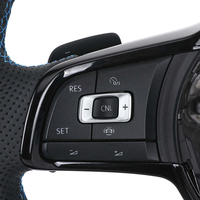 Volant en cuir semi-perforé R Line pour VW Volkswagen Golf 5 6 7 R MK5 MK6 MK7 Jetta Polo Passat CC B6 B7