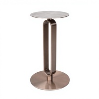 Pied de meuble en acier inoxydable couleur or rose, base de table en métal, socle pour table d'appoint de bar, maison, hôtel