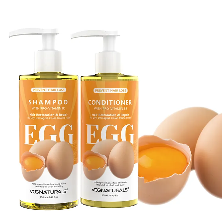 Private Label Egg Shampoo E Condicionador Com Reparos Hidratantes Acalma