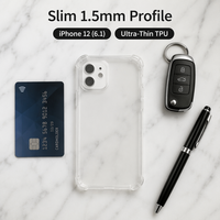Coque de téléphone souple transparente en TPU avec quatre coins à coussin d'air, découpe précise, antichoc pour IP 15 Pro Max et IP 17 Pro Max