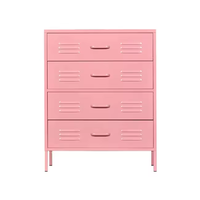 Meuble métallique de salon en acier Armoire de rangement à 4 tiroirs Armoire à casiers