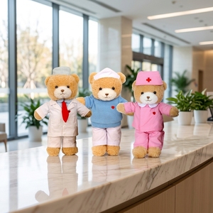 Peluche uniformée d'ours en peluche pompier, infirmière, docteur, jouet en peluche pour jeu <span class=keywords><strong>de</strong></span> rôle, poupée personnalisable avec logo, vente en gros, cadeau <span class=keywords><strong>de</strong></span> remerciement pour le personnel - Product Image 6