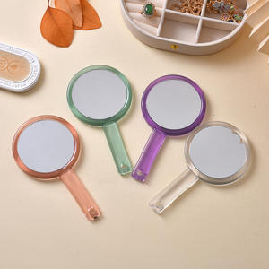 Zonyin高品质双面手持便携式化妆镜塑料透明圆形化妆镜，放大倍数为2倍 - Product Image 6