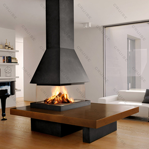 Caminetto CRUISE a Pavimento <span class=keywords><strong>con</strong></span> Porte Scorrevoli in <span class=keywords><strong>Vetro</strong></span>, Riscaldamento a Legna, Visibile, a Gas, Produzione Diretta in Metallo - Product Image 1
