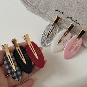 Barrettes à cheveux ovales en acétate faites à la main en <span class=keywords><strong>France</strong></span>, sans pli, type crocodile, accessoires de mode pour femmes et filles - Product Image 3