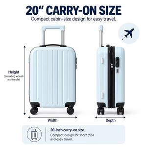 Valise intelligente à roulettes de 20 pouces en ABS rigide avec port de chargement USB, roues pivotantes à 360 degrés et serrure TSA – Stock US - Product Image 4
