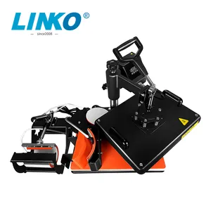 LINKO 8 in 1 t-shirt/mug/cap/plate combo heat press machine for phone sublimation blank