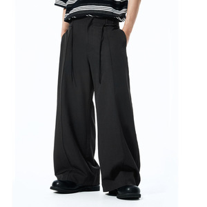 Nouveau pantalon de costume décontracté pour homme, coupe droite, taille haute, plissé, jambe large, style business, longueur intégrale, idéal pour l'été - Product Image 2