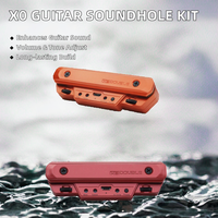 DOUBLE X0 Pickup Gitar Akustik Plastik Warna Kustom dengan Preamp di Lubang Suara, Kontrol Volume dan Nada untuk Instrumen Senar