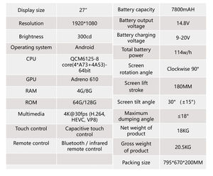 Layar sentuh 27 inci portabel, dudukan lantai TV interaktif cerdas Wifi Android pintar dapat dipindah untuk Gym - Product Image 5