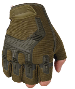 Guantes Tácticos DF de Microfibra de Medio Dedo para Deportes al Aire Libre, Camping, Tiro, Senderismo, Guantes de Motocicleta con Nudillos Duros de Goma - Product Image 1