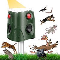 SAIJZEK. Répulsif solaire à ultrasons à 360 degrés pour animaux, tri-faces, sonique, oiseau, chat, chien, cerf, ours, répulsif solaire