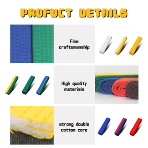 Gratis verzending groothandel op maat gemaakte kleurrijke vechtsportriemen BJJ riemen Taekwondo Karate Judo riem - Product Image 2