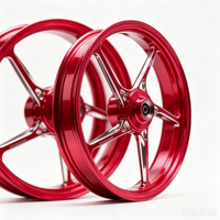 Pièces de modification de moto, jantes en alliage coulé à 5 branches rouges, ensemble de roues avant et arrière