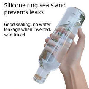 Daji Hydro tùy chỉnh 500ml Borosilicate chai nước thủy tinh chống rò rỉ nắp thủy tinh thời gian đánh dấu nhắc nhở thiết kế đơn giản cho cắm trại - Product Image 5