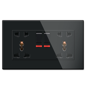 Hiện đại sang trọng acrylic màu đen phổ ánh sáng Tường Ổ cắm chuyển đổi hàng tăng gấp đôi ổ cắm - Product Image 6