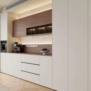 خزانة جانبية فاخرة بسيطة وعصرية من الخشب الصلب مع خزانة حائط مدمجة لتخزين النبيذ، مناسبة للفنادق وغرف الطعام والمنازل وقاعات المعيشة - Product Image 2