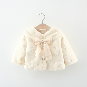 Vente en gros 1629 Vêtements pour enfants Nouvelle veste en polaire à fleurs pour filles pour l'automne Style mignon pour 1-4 <span class=keywords><strong>ans</strong></span> - Product Image 2