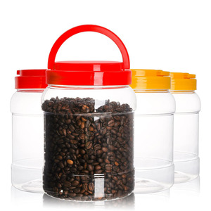 1/2 Gallon 64 oz Clear Plastic <b>Jars</b> <b>with</b> <b>Lids</b>, <b>Large</b> <b>Jars</b>, Wide Mouth Storage Containers - Product Image 1