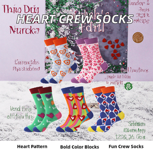 Calcetines Tejidos Casuales con Diseño de Corazón para el Día de San Valentín, Calcetines Divertidos Personalizados para Parejas, Calcetines para Novia y Novio - Product Image 2