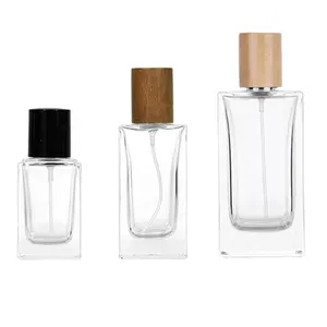 Hotsale Luxury 30ml 50ml 100ml Empty Square Glass Spray Perfume Glass Bottles With Fancy Luxury Perfume Caps