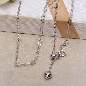 Cadena de Plata S925 con Eslabones Cuadrados y Cruz Gruesa Tipo AB, Compatible con Cuentas Huecas, Accesorio de Joyería - Product Image 2