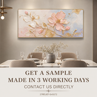 Peinture à l'huile abstraite neutre dorée à texture épaisse, peinte à la main, pour hôtel, FF&E, design d'intérieur, grande toile murale, vente en gros