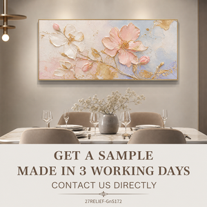 Dipinto a Olio Astratto con Fiori Dorati e Texture Intensa, Dipinto a Mano, per Design d'Interni di Hotel <span class=keywords><strong>FF</strong></span>&E, Grande Arte Murale su Tela, Vendita all'Ingrosso - Product Image 2