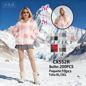 Chaqueta de Forro Polar con Capucha para Niñas, Estampado Digital, 300g, Poliéster, Cierre de Cremallera, Transpirable, Ropa de Esquí - Product Image 3