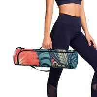 Sac de transport pour tapis de yoga et de pilates à fermeture éclair, motif coquille d'hibiscus samoan, marque privée, avec bandoulière réglable