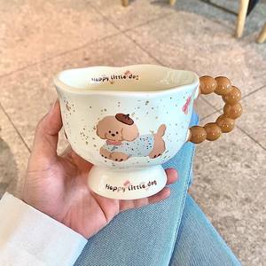 แก้วเซรามิกรูปสุนัขตัวเล็กน่ารัก พร้อมช้อนลายการ์ตูน เหมาะสำหรับอาหารเช้าหรือเป็นของขวัญ - Product Image 3