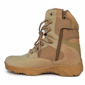 أحذية سلامة تكتيكية قتالية مقاومة للسحق والثقب من الجلد الأصلي للاستخدام في الصحراء والبراري - Product Image 1