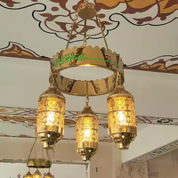 Grand lustre en fer de style arabe personnalisé pour les halls d'hôtel à haut plafond et les salles de banquets des mosquées marocaines