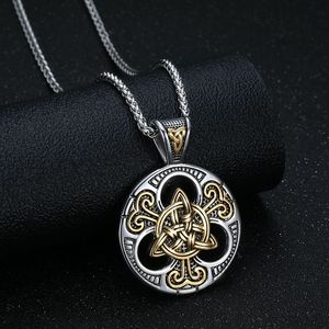 Collier pendentif en acier inoxydable avec nœud celtique viking, unisexe, à porter tous les jours, design géométrique, symbole de l'infini DZ107 - Product Image 4