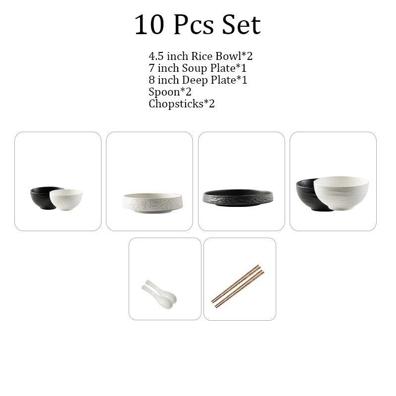 สีขาว-ชุด 10 ชิ้น