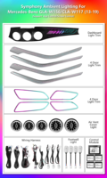 Kit d'accessoires de mise à niveau pour éclairage ambiant dynamique et coloré de l'intérieur de voiture Mercedes CLA W117 GLA W156, panneau décoratif LED