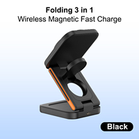 Station de charge sans fil magnétique pliable 3 en 1 pour chargeur de voyage pour plusieurs appareils