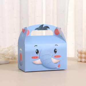 Venta al por mayor buen precio portátil regalo fiesta Favor galleta embalaje animales lindos cajas de <span class=keywords><strong>galletas</strong></span> biodegradables con asa - Product Image 3