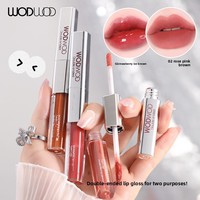 Gloss à lèvres double embout personnalisé OEM, longue tenue, waterproof, rouge à lèvres liquide velours mat et brillant effet miroir, maquillage pour les lèvres, marque privée