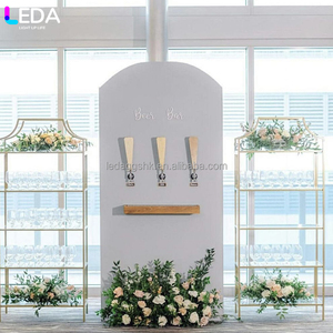 อุปกรณ์จัดงานปาร์ตี้กลางแจ้ง LEDA ผนังอะคริลิคสีขาวทรงโค้งสำหรับวางเครื่องดื่มในงานแต่งงาน สไตล์เรียบง่าย - Product Image 4