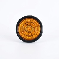 Feu arrière LED rond concentrique, anneau de signalisation type 'œil de taureau' avec passe-câble en caoutchouc, rouge, ambre, blanc, 12-24V, pour camions semi-remorques et remorques, fonctions Stop, Clignotant, Marche arrière