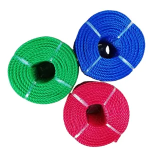 Colorful PP Rope 4mm 40mm Twisted Polypropylene Packing Rope 3strand