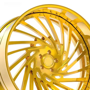 Rcsr Giả Mạo Bánh Xe Trong Mạ Vàng 19-26 Inch Sâu Món Ăn Nói 2-Mảnh Xe Bánh Xe Cho Chevrolet Silverado Cho Chrysler 300C Mới 30Mm - Product Image 5