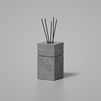 Bouteille de Diffuseur à Bâtonnets Vide en Béton de Luxe 200 ml, Grand Coffret Diffuseur Carré avec Bâtonnets pour Hôtels, Diffuseurs d'Arôme Décoratifs