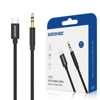 Cable de Audio ESEEKGO AX-01 de 6A con Carga Rápida, Trenzado de Nailon, de 4 Pies, Tipo-C a 3.5mm para Computadora y Dispositivos iOS con Empaque Minorista