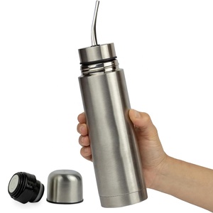 Termo para Té <span class=keywords><strong>con</strong></span> Infusor y Filtro, Botella Aislada al Vacío de Doble Pared para <span class=keywords><strong>Mate</strong></span>, Ideal para Viajes, Oficina, Camping, Plateado - Product Image 1